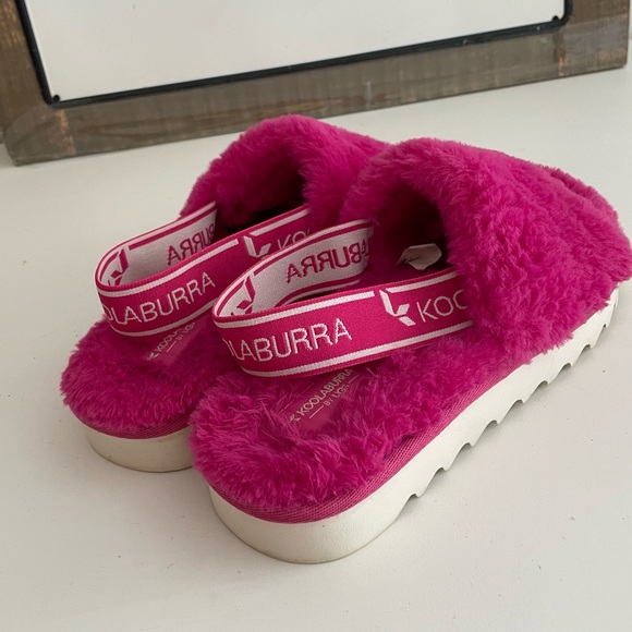 Koolaburra by UGG Kid's Backstrap Slide Sandals Fuzz'n Pink Size 2 - Picture 7 of 7